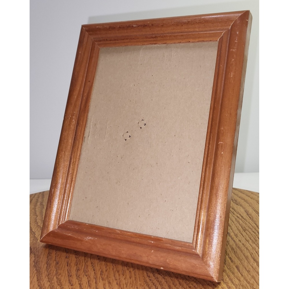 Vintage Wood Picture Frame Brown 5x7 Rectangular Tabletop Display Wall Hanging